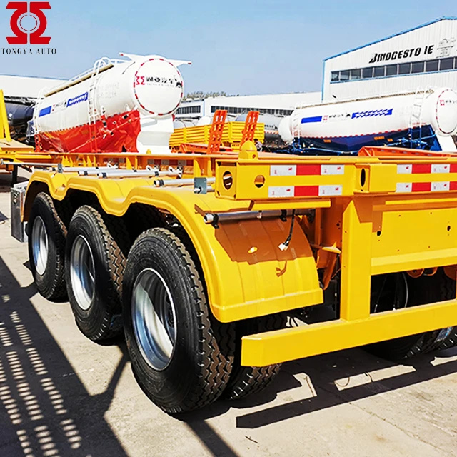 China Manufacture Tongya 2 or 3 Axles Skeleton Truck Trailer with Twist Lock
