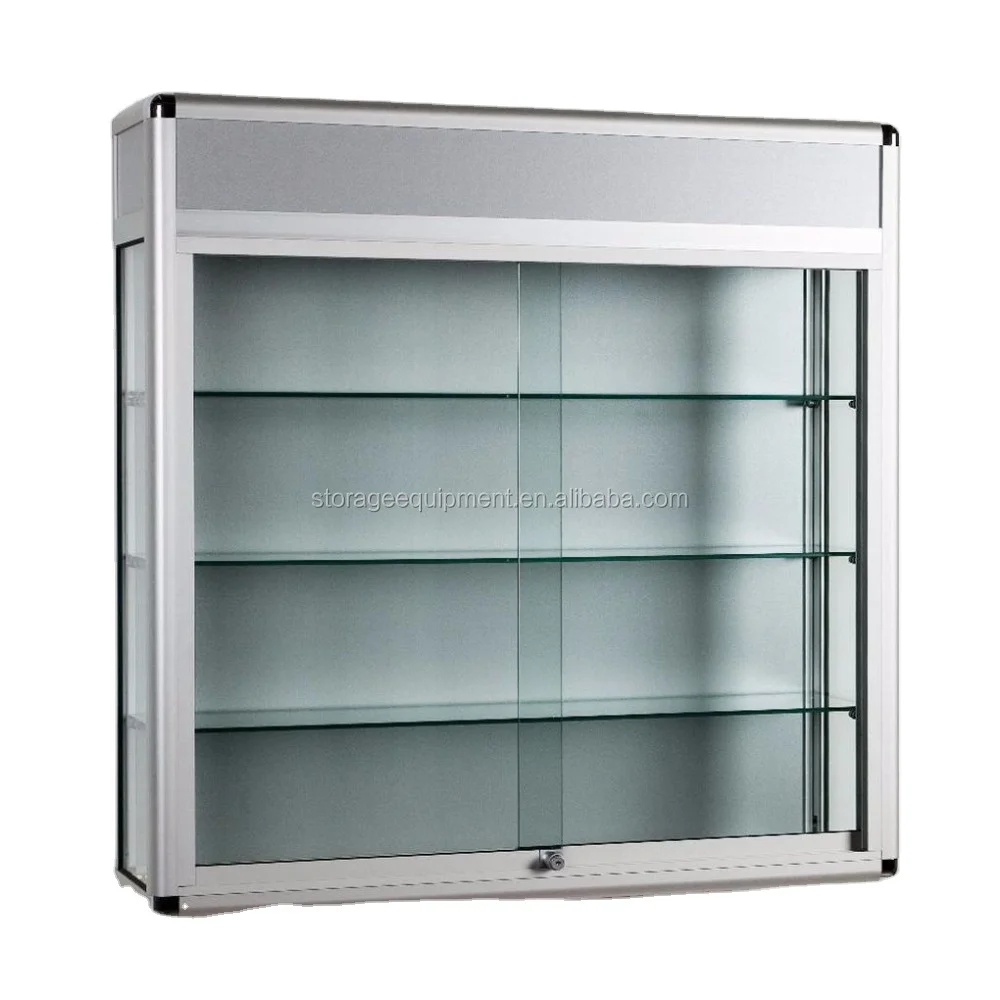 HANG wall mounted led display cabinets with glass door