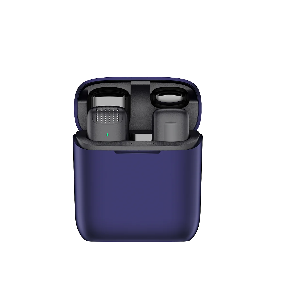 Stereo Noise Cancelling Live Video Portable 1 to 2 Mini Lavalier Wireless Microphone Clip-on With Charging Case For IOS Devices