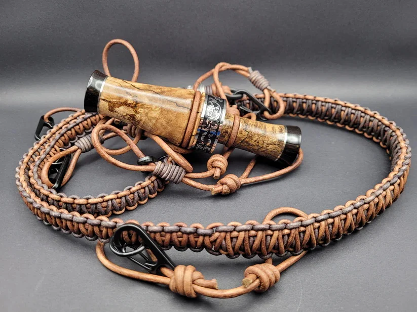 leather Duck Call Lanyard With Removable Rings Hunting  Paracord Goose Calls For Predator Ducks Dog Whistle Hunting Accessories