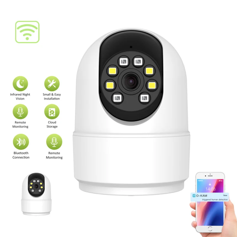 720P Okam APP HD OEM T4 Indoor WiFi Camera Night Vision Smart Home wireless Security Camera