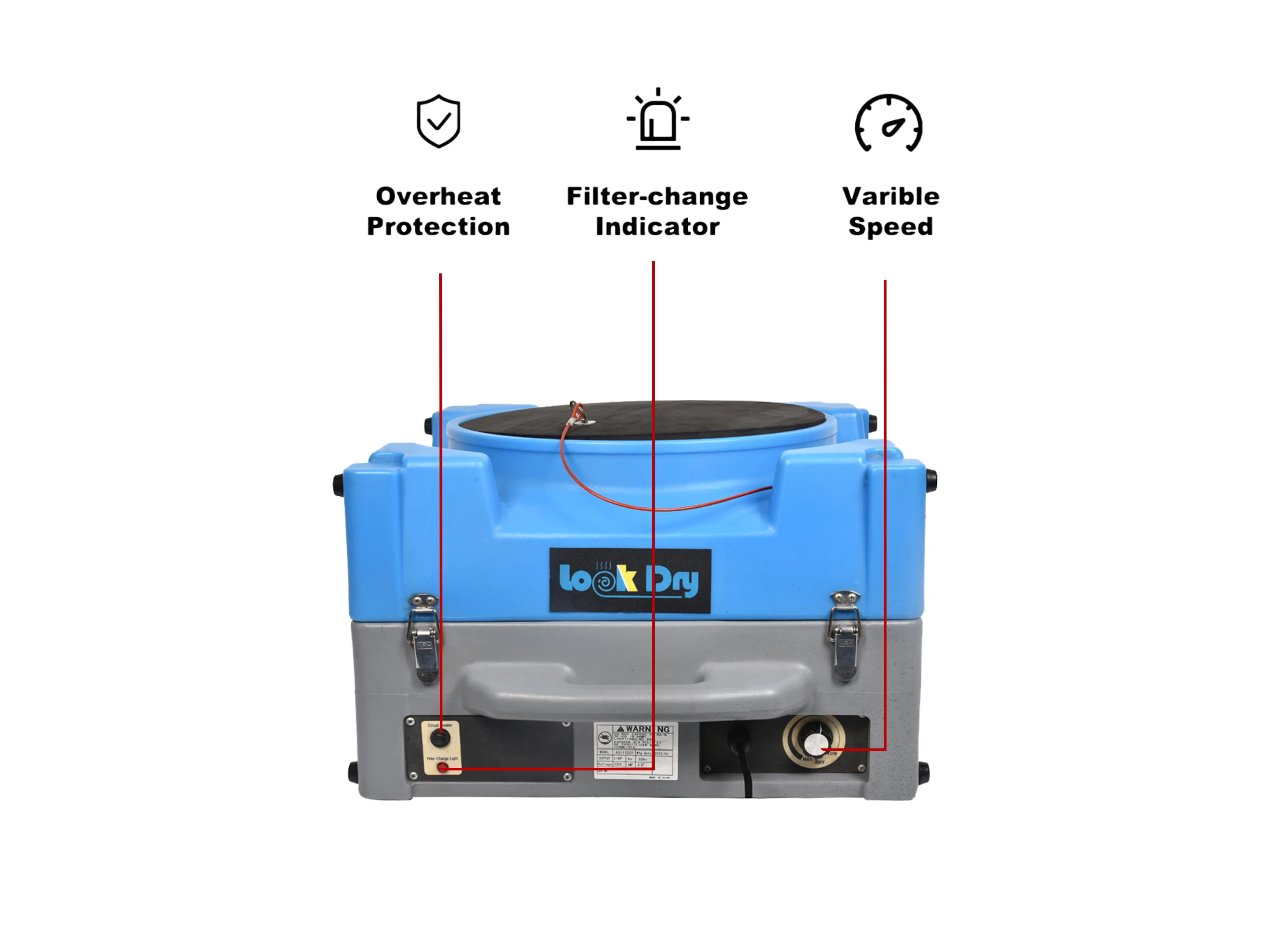 ETL Certified Commercial Blower Fan Air Scrubber Water Damage Restoration Carpet Dryer Floors Air Purifier Strainer Filter Type