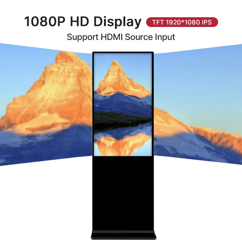 Digital Poster Kiosk 4K Full Screen Indoor Media Advertising Display Player LCD Digital Signage