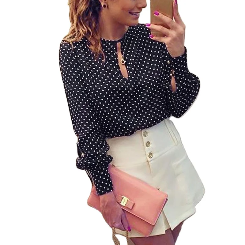 Spring Summer New Arrival Women Tops Casual O-Neck Long Sleeves Blouses