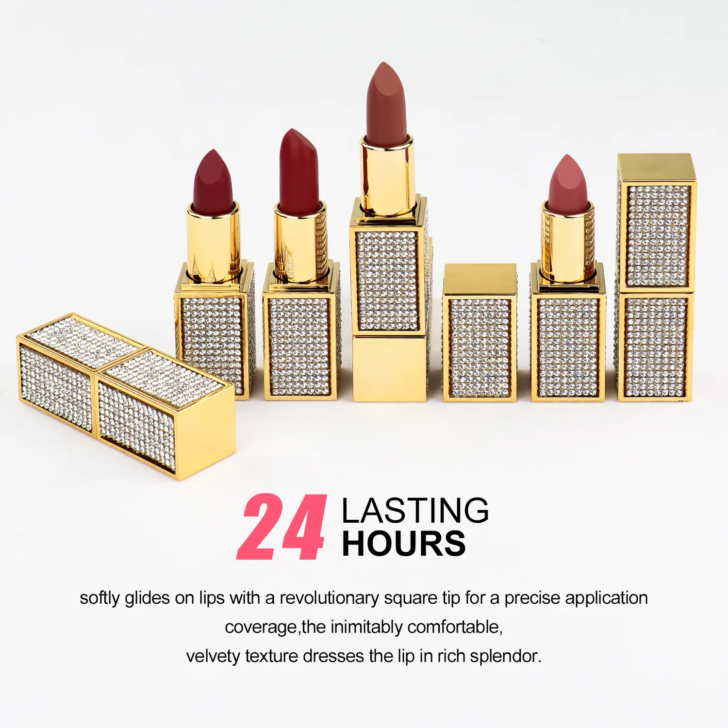 High Quality Low MOQ Luxury Custom Logo Lipsticks Matte 24 Hours Matte Cream Lipstick Private Label