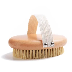 Natural bristles cellulite exfoliating body smoother skin bath brush