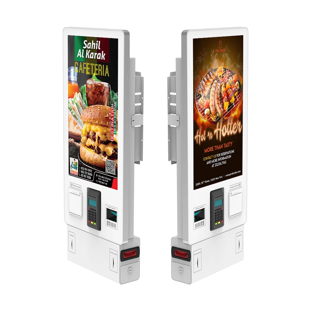 Payment Kiosk Cash Acceptor Monitor Cash Outdoor Self Supermarket Rent 32 Inch OEM SDK Capacitive 10 Point Touch Screen 2GB+8GB