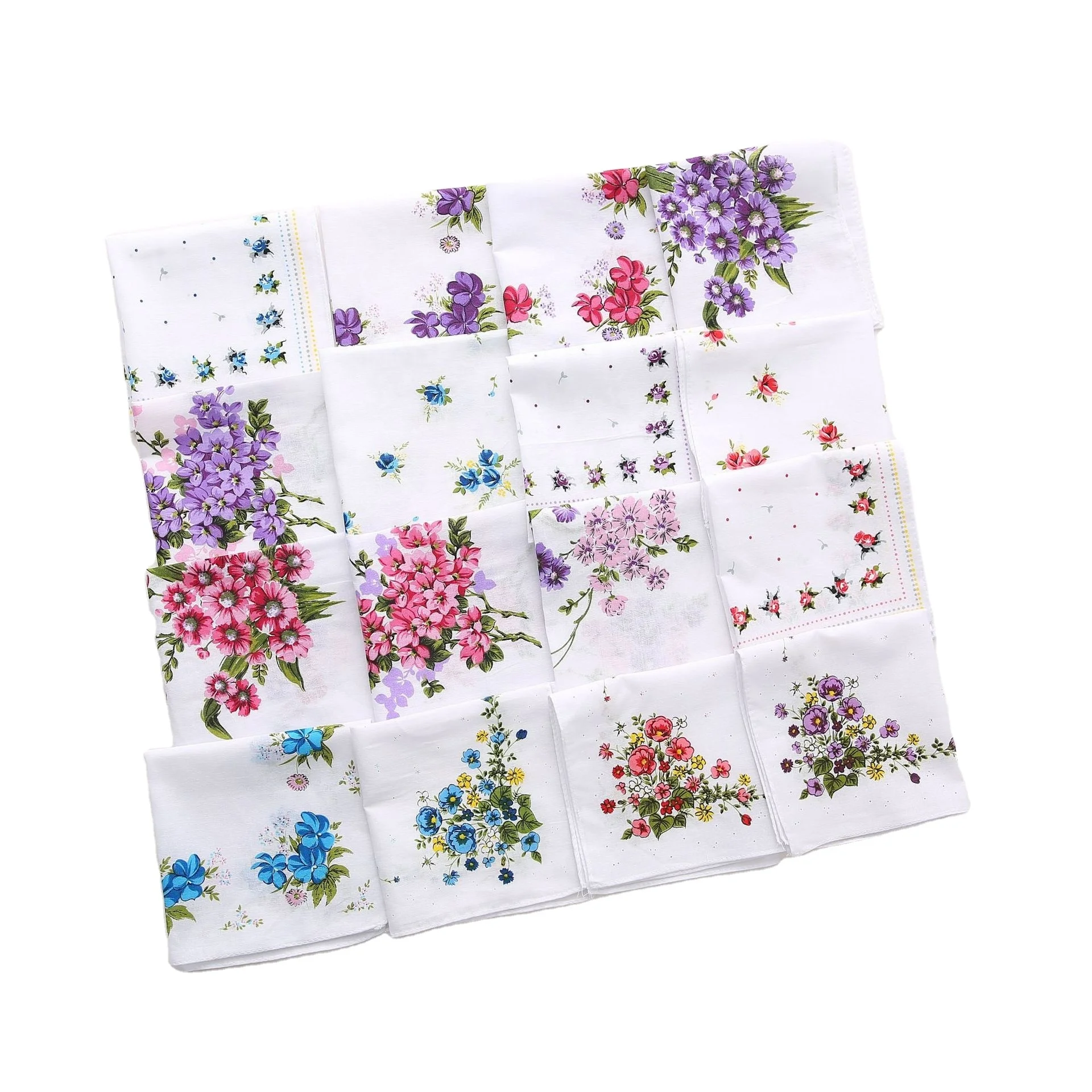 100% Cotton Handkerchief Small Handkerchief Multicolor Towel Wedding White Ladies Handkerchief Gift