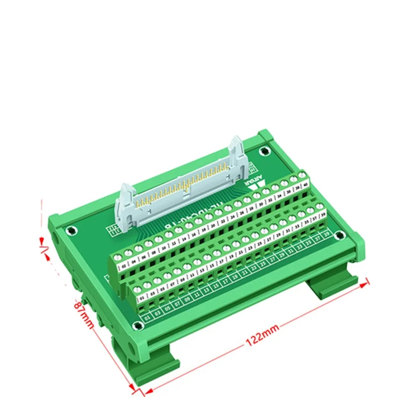IDC40 Mini male terminal block breakout board  connector PLC relay adapter DIN Rail Mounting Breakout board