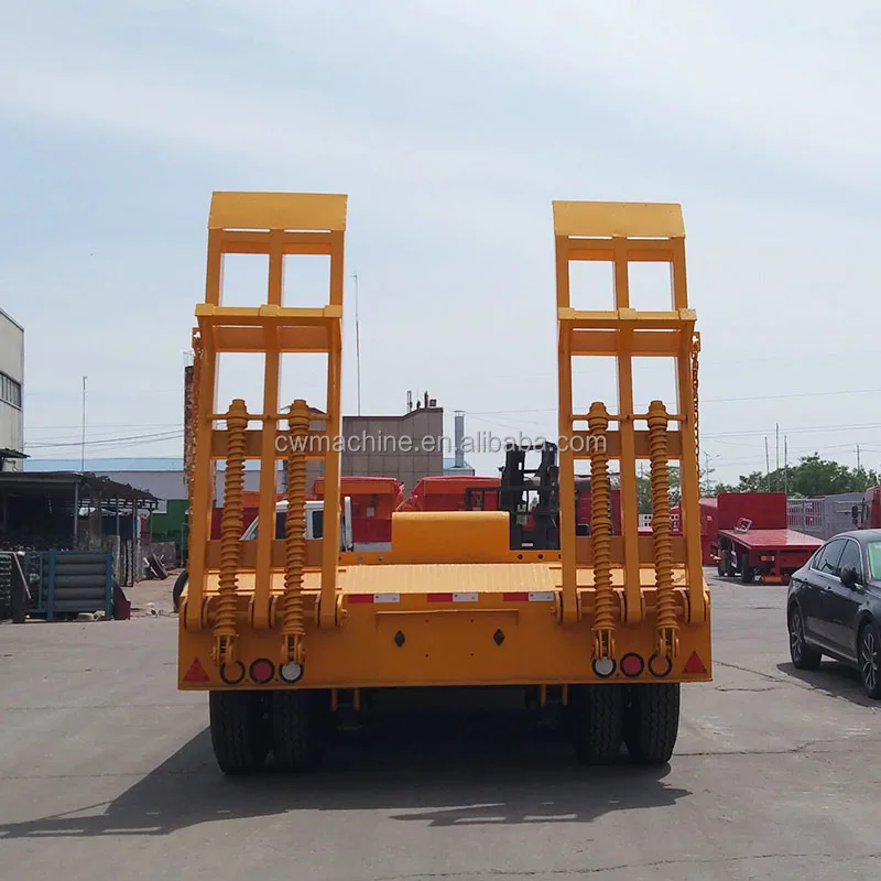 Costa rica Hot Sale 2 Axles  Truck Trailers 40Tons  Low Bed Tractor Trailer  Lowboy Trailer
