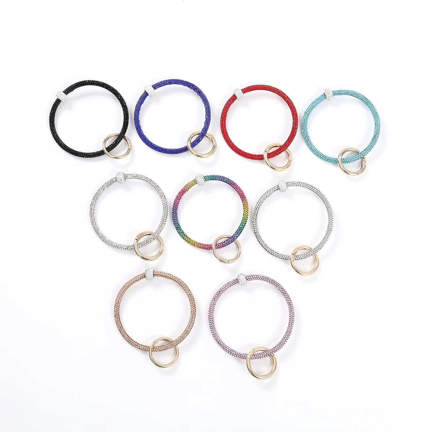 Xichuan Wholesale Removable Crystal Rhinestone Keychain Glitter Bling Metal Car Key Chain Rope Simple Bag Widgets Accessories