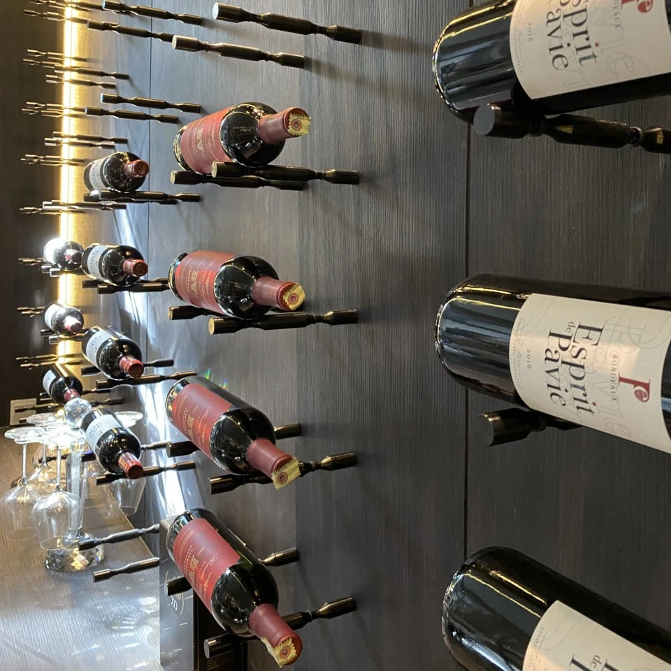 Kingliye Aluminum Alloy Two Bottle Wine Peg Wall Mounted  Wine Holder