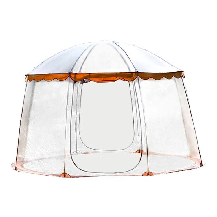 Rainproof And Transparent Storage Bubble Tent Pvc Ball Tent Luxury Camping Beach Tent With Wave Lace Surrounding Curtain