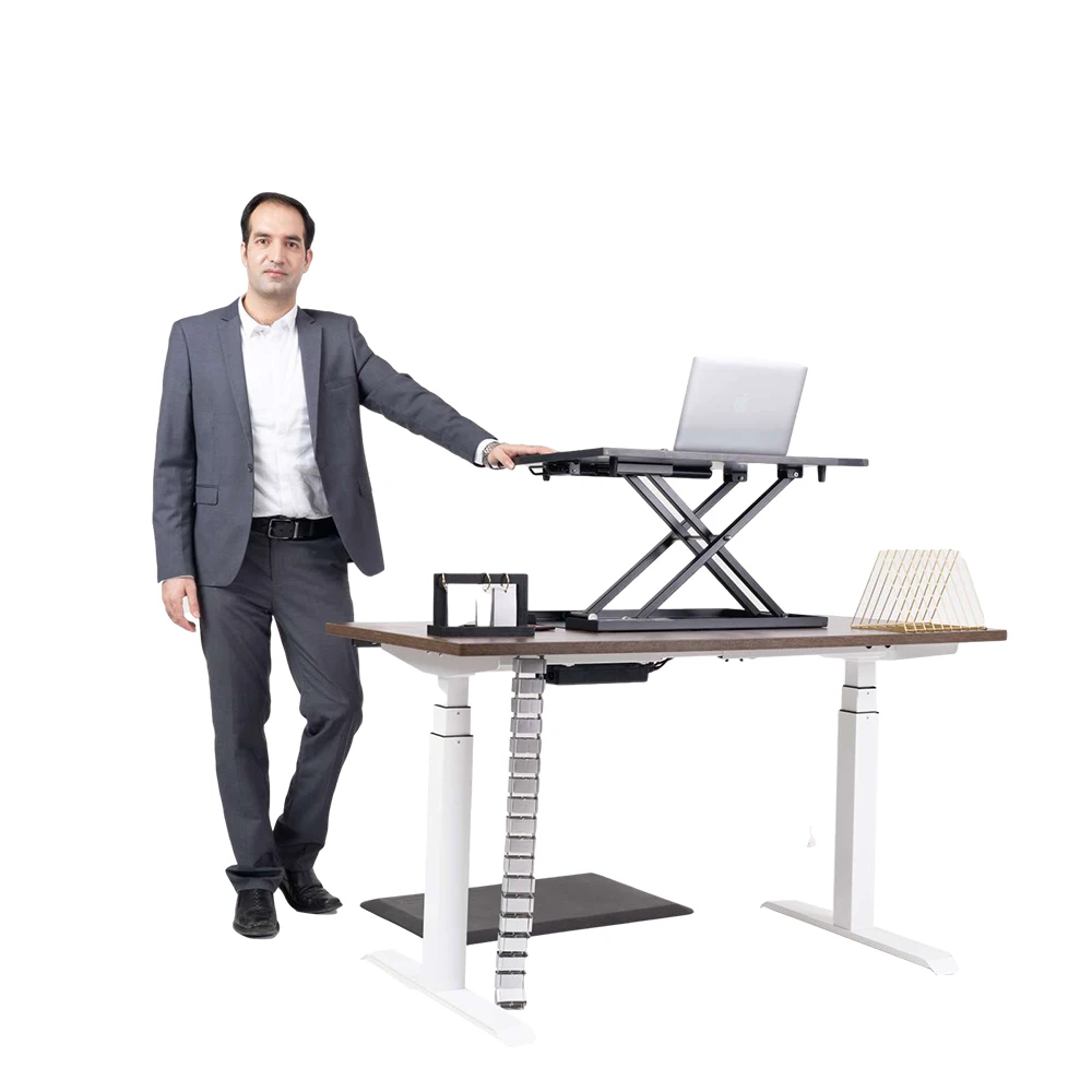 Motorized Height Adjustable Gas Spring Corner Standing Foldable Study Converter Desk