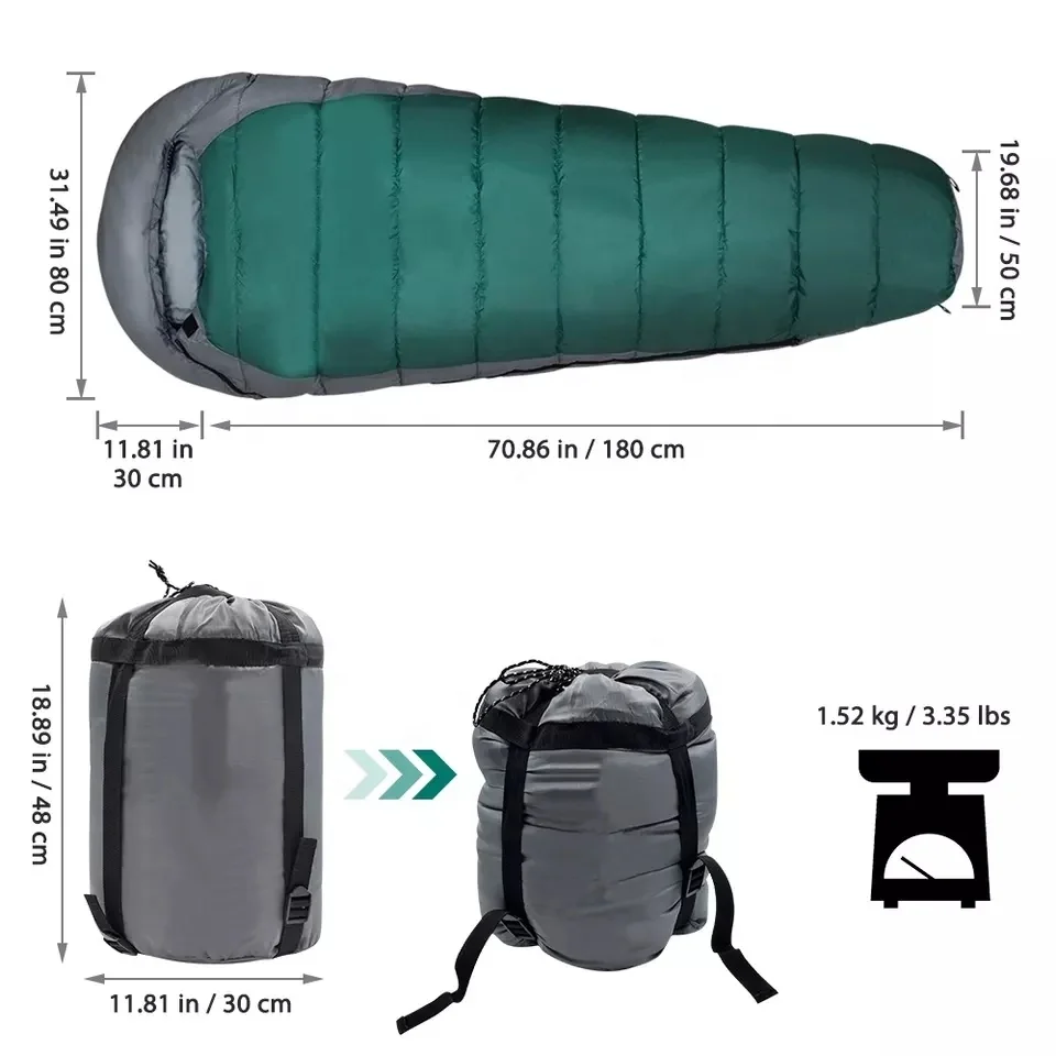 Promotion Warm and Comfortable USB Heated Sleeping Bag Outdoor Electric Mummy Sleep Bag for Camping