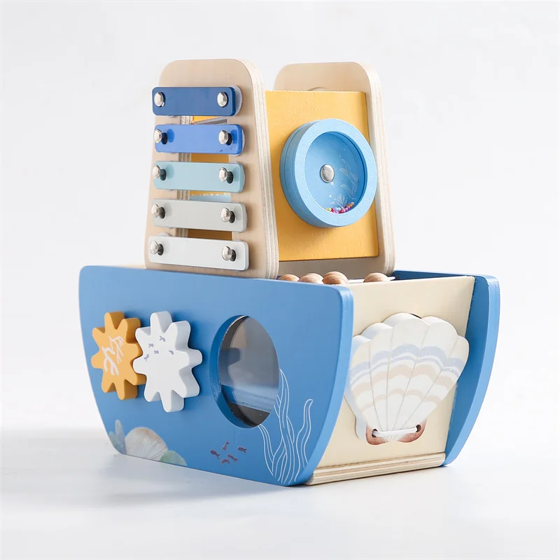 Unisex Montessori Wooden Activity Ocean Early Educational Toy for 2-4 Years Packed Playtime Box for Toddlers