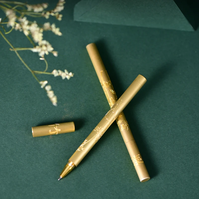 Tung wood a minimum order brass metal ballpoint pen six creative neutral signature pen Nordic simple high-grade gift lettering