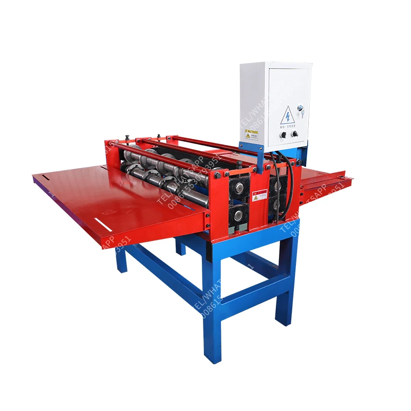 Simple slitting machine with adjustable width and adjustable speed with frequency converter