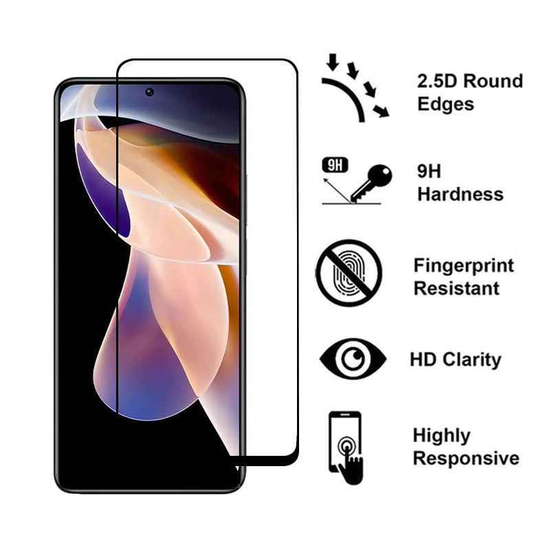 Полностью наклеиваемая поверхность 9D Защитное стекло для экрана Xiaomi Redmi Примечание 11 Pro плюс защитная пленка из закаленного стекла с полным