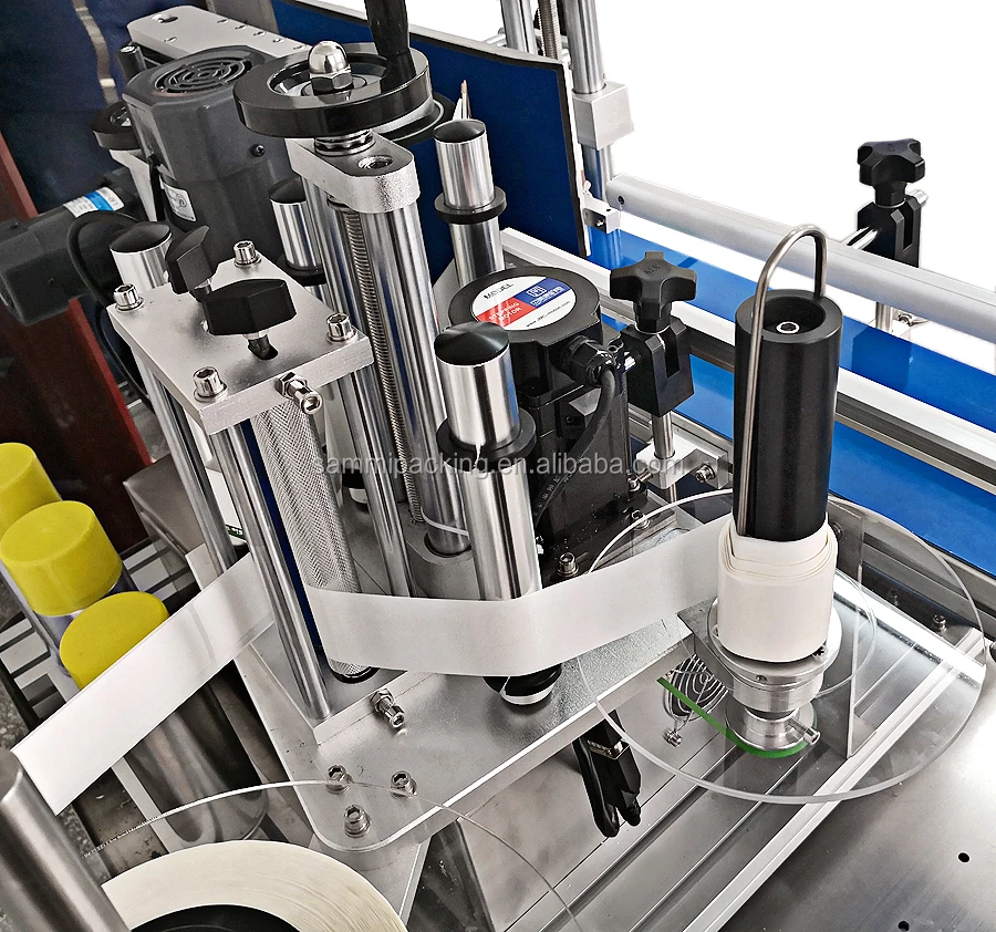 High speed automatic table round machine for marking bottles with conveyor belt