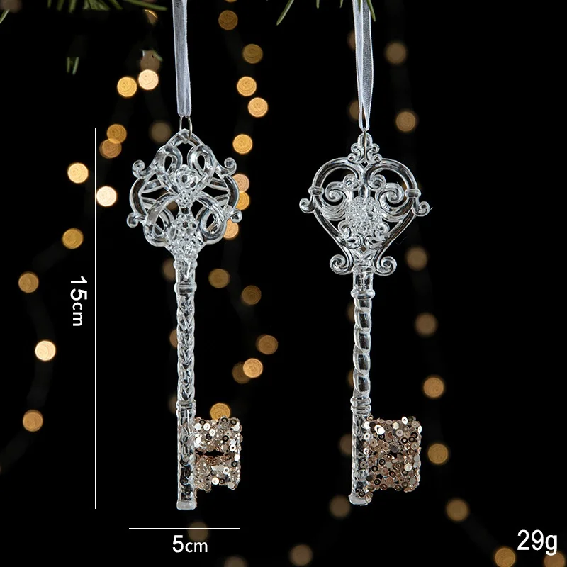 New transparent colorful Christmas pendant bell carriage acrylic crystal pendant Christmas decorations