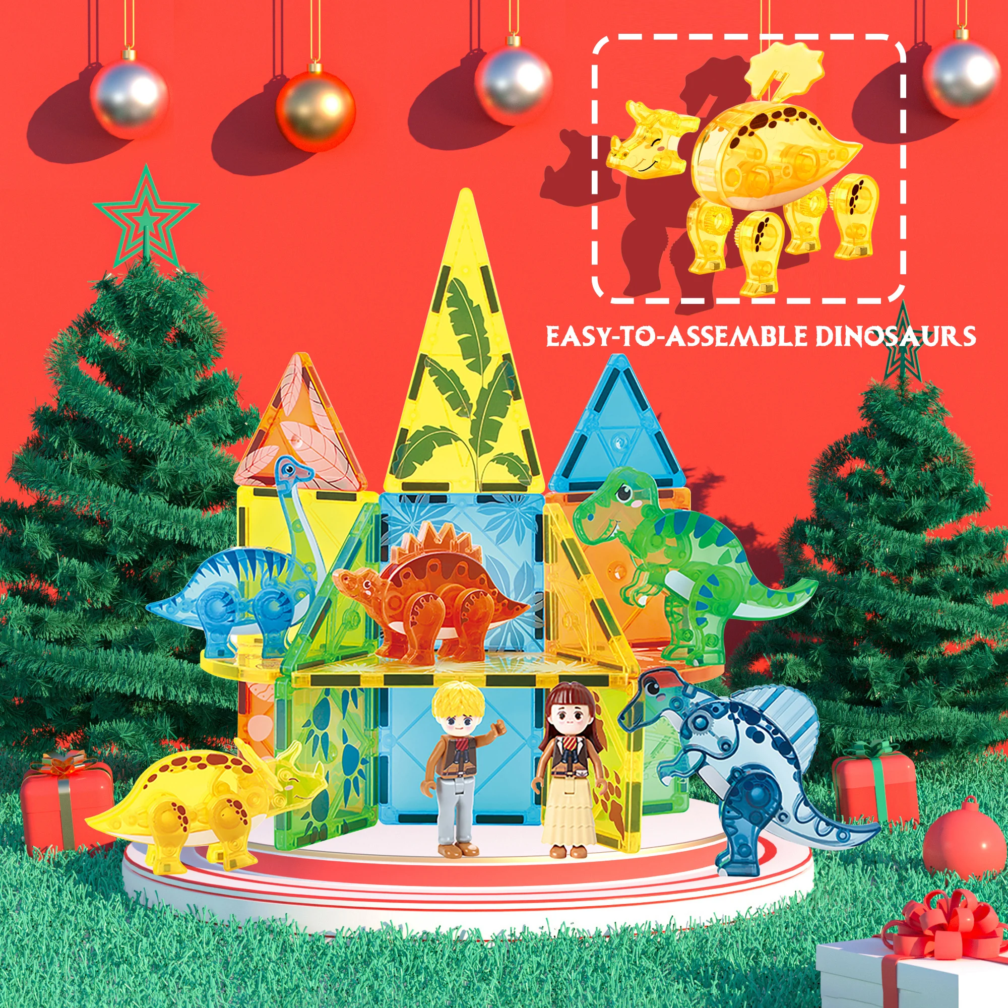 Animal Dinosaur Magnetic Blocks Toy 3D Toy Magnetic Tiles Building Set Educational Toys For Children