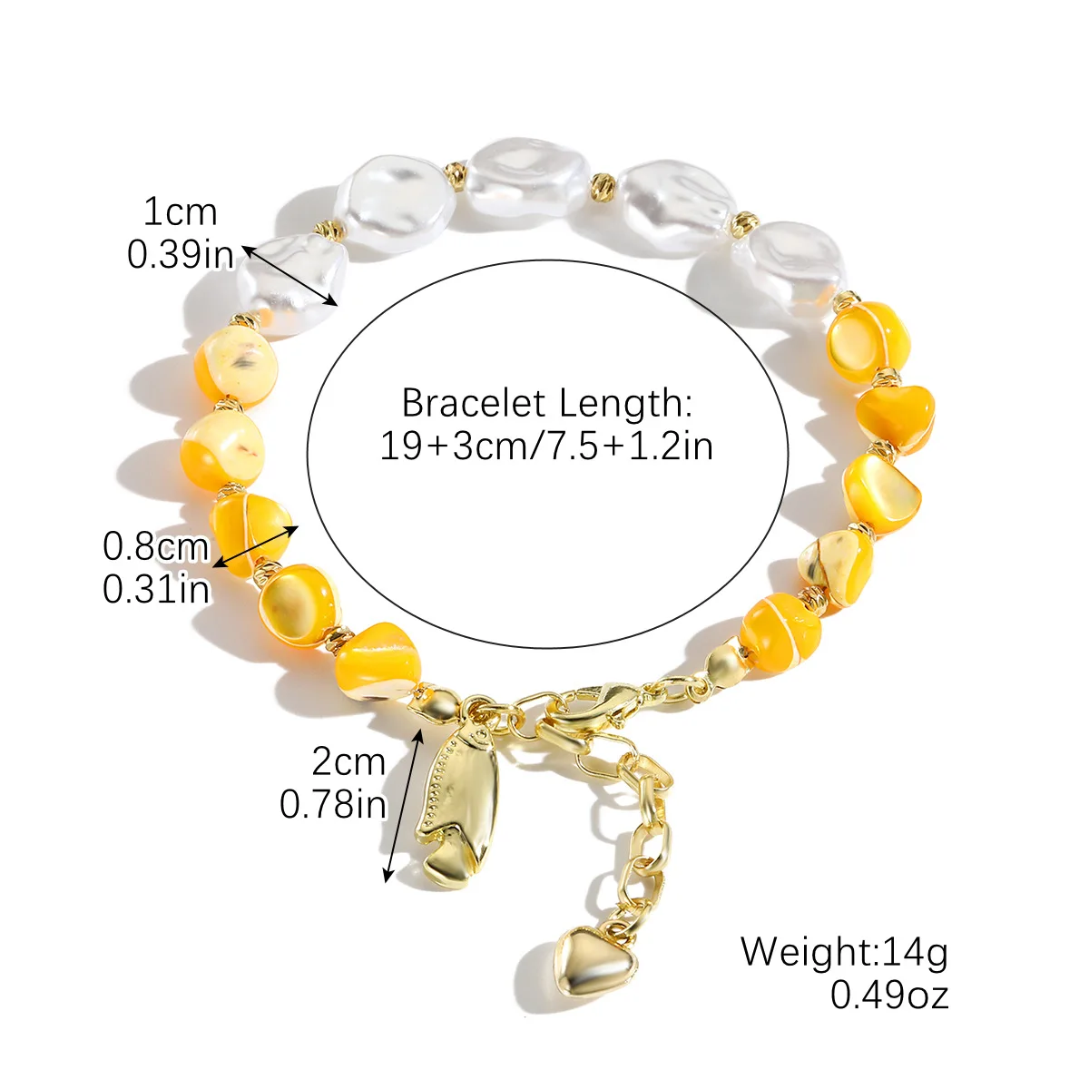 2024 Summer New Arrival Bohemia Style Pearl Chain Sunshine Sandbeach Colorful Love Star Moon Shell Pendant Bracelet Women