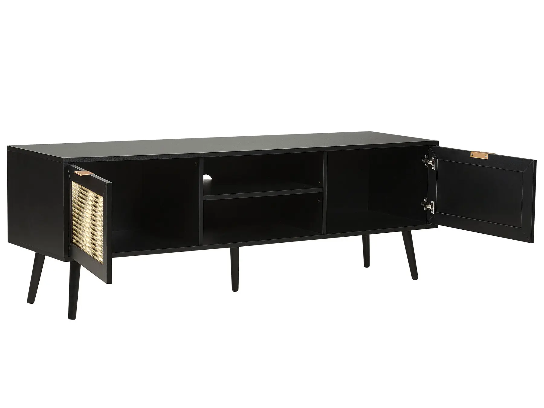 Black Rattan  floating tv stand unit cabinet by me tv rack wall units designs rack para tv for living room