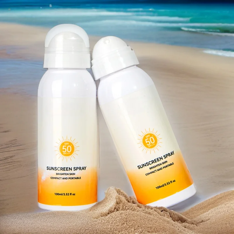 wholesale private label custom 50ml small bottle pocket spf 30 50 chamomile body cooling spots face mist sunscreen spray
