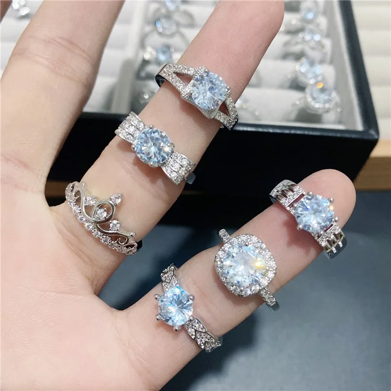 Fashion Opened Size Wedding Ring Real Gold Plated Micro Pave Big Zodiac Rings Mixed For Women Luxurious Jewelry