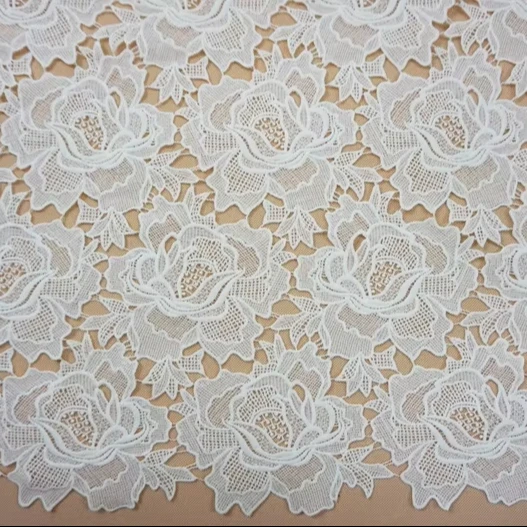 wholesale fashion floral design water soluble cheap lace fabric guipure lace fabric
