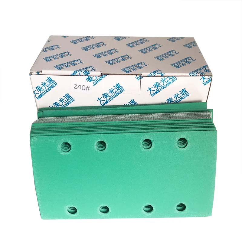 8 hole rectangular dry abrasive paper pneumatic dry mill dust-free flocking car sheet metal spray paint putty putty
