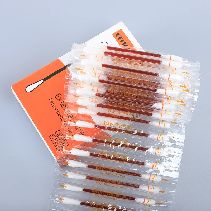 Liquid filled Alcohol cotton swabs Medical iodophor cotton swab