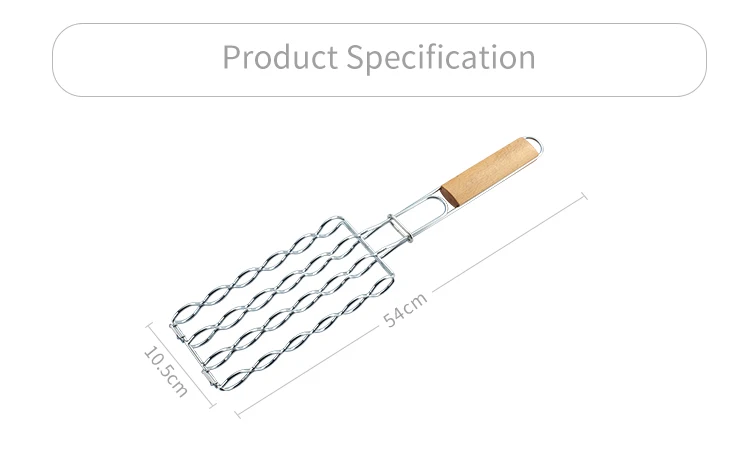 R&D Supported Carbon Steel Heat Resistant Sausage Grill With Non-stick Coating hotdog Sausage  Rack BBQ Clips