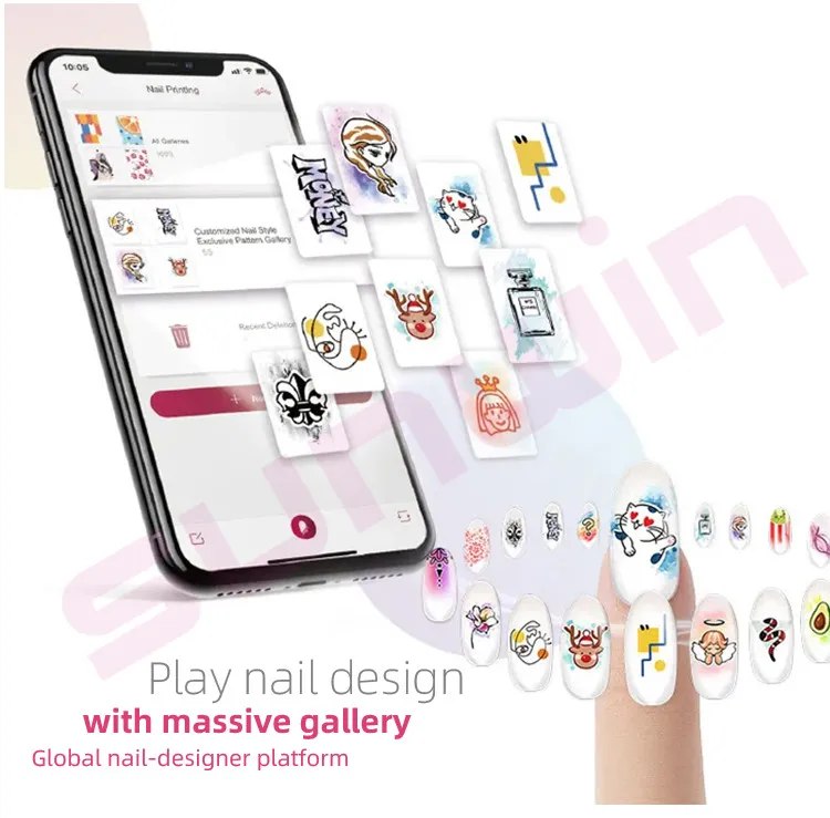 3D Digital finger print WIFI smart electric kit Art Painting printing nail design machine Nail Art printer