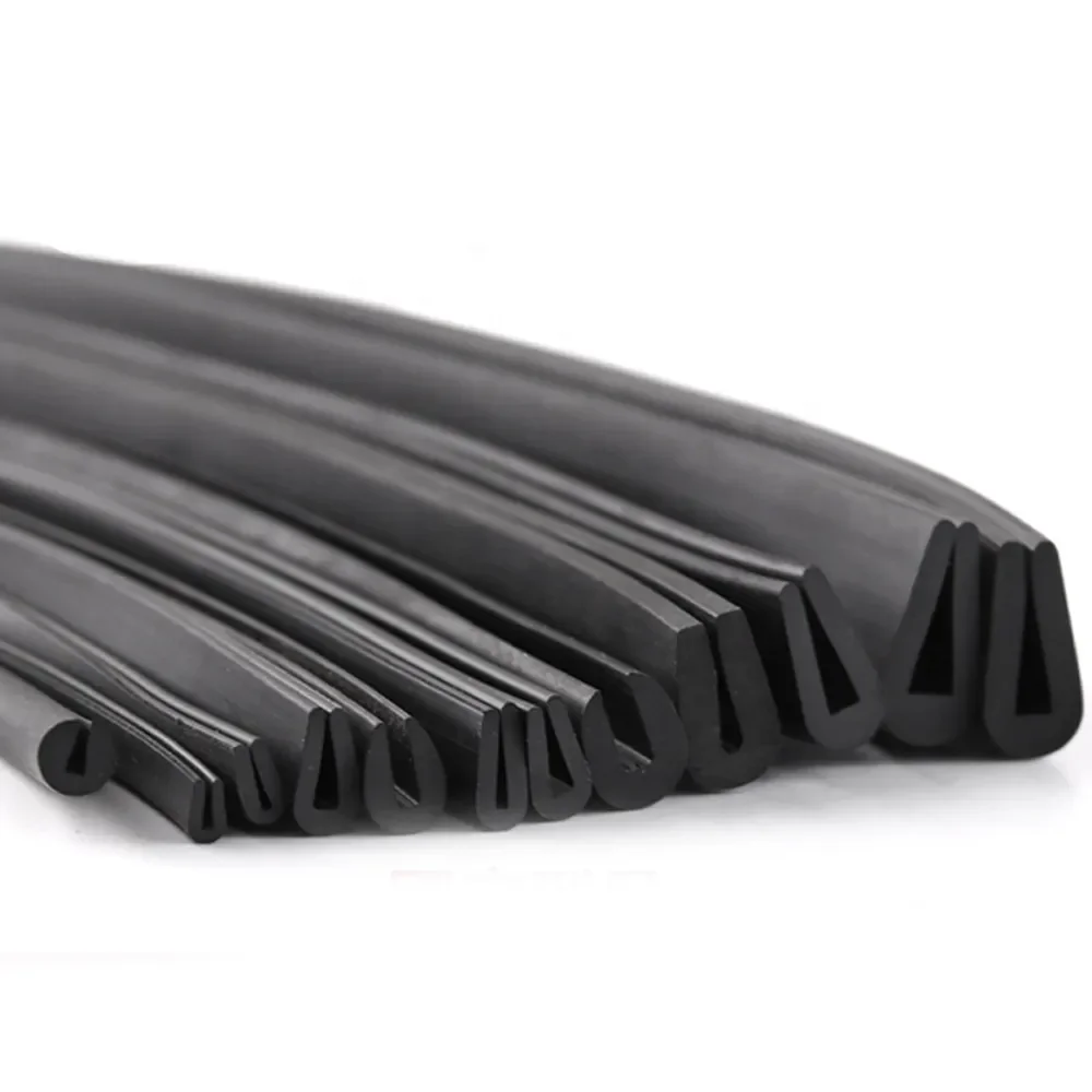 Black extrusion Silicone EPDM NBR NR Rubber Edge Trim Flexible Neoprene Edge Protector for Sharp Rough Surfaces