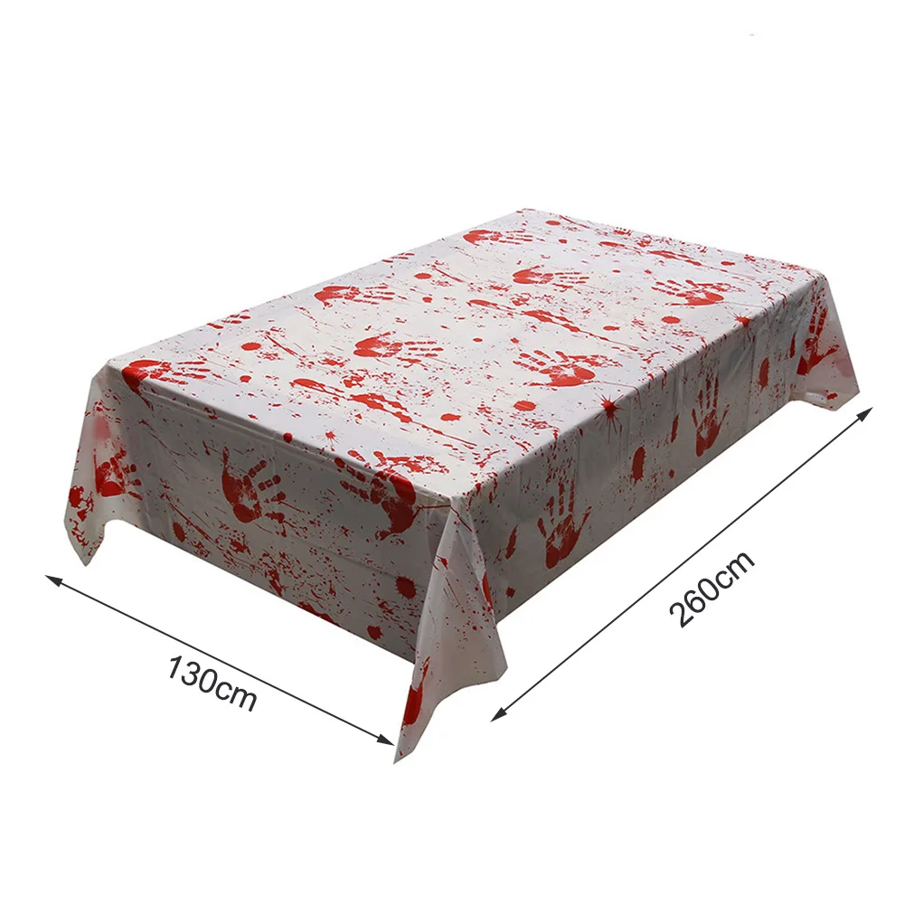 Halloween Decorative Black Sheer Gauze Terror Blood Window Door Net Tablecloth Festival Horror Props Haunted House Party Decor