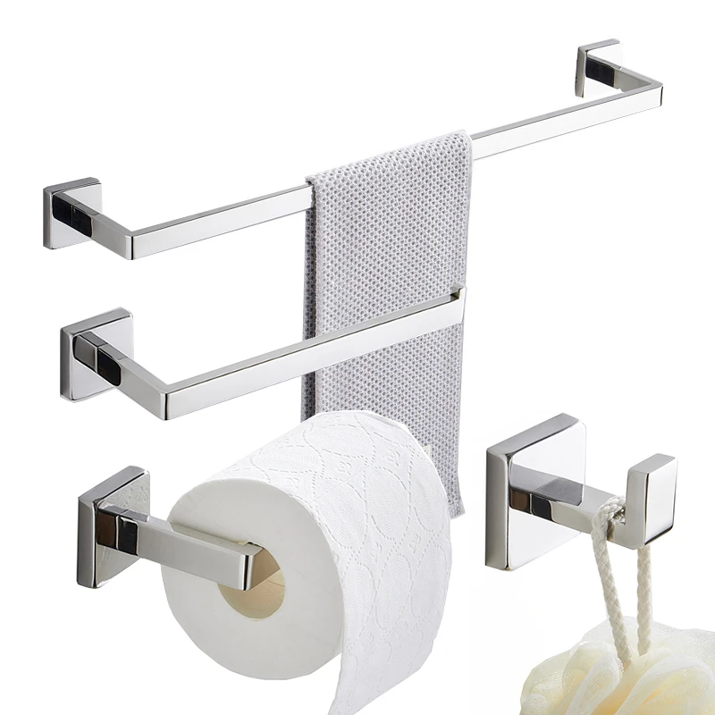 Stainless Steel 304 Wall Mount Bathroom Accessories Set Four Pieces Sanitary Hardwares 4pcs Bathroom Accessory