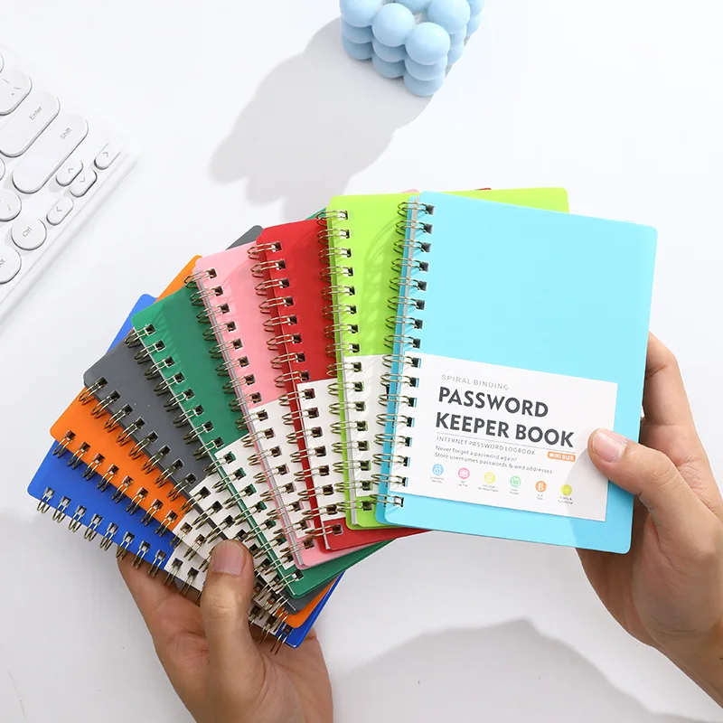 A6 Student Password Organizer Easy-to-Use Internet Keeper Secure Management PVC Cover Spiral Binding Notebook Alphabetized Tabs