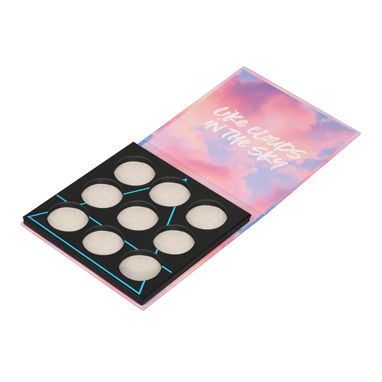 Wholesale Private Label Personalized Empty Cheap Neutral Mini Book Packaging Magnetic Makeup Eyeshadow Palette Box Eye Shadow