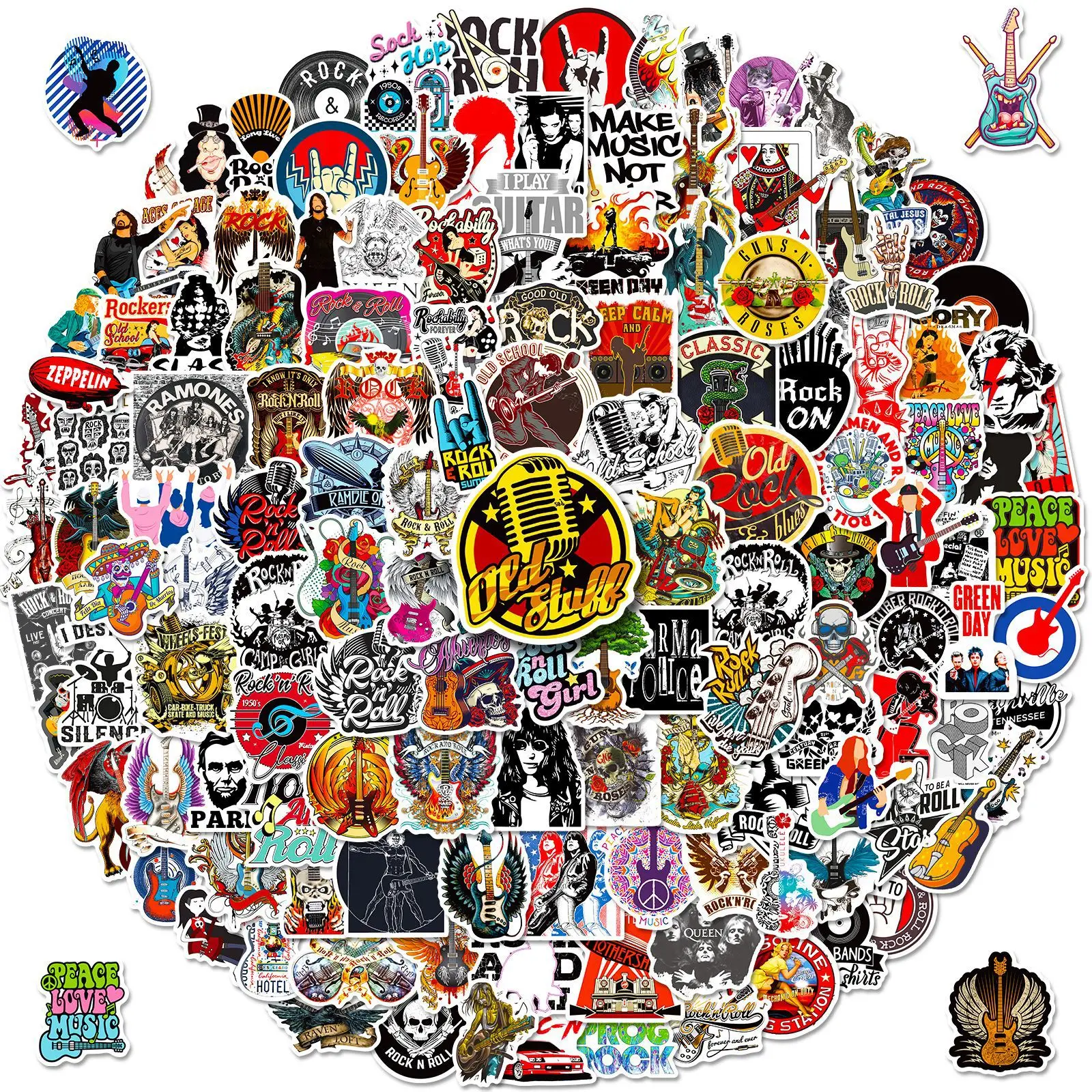 200 series stickers Hip hop rock music headphone stationery suitcase mobile phone sticker