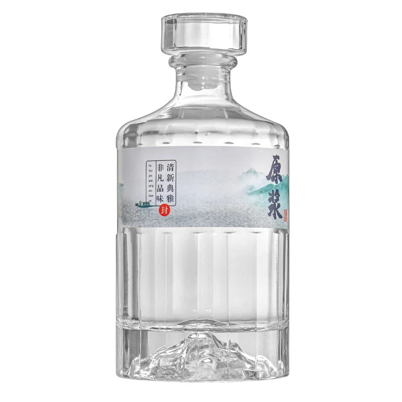 High Quality Glass Whiskey Bottle 500 ml Wine Bottles Glass Whisky Bottle With Cork