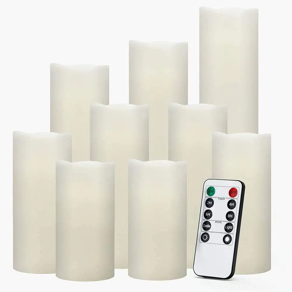 Battery Operated Flameless Candles 4/5/6/7/8 Inch LED Flickering Candles With Remote Control