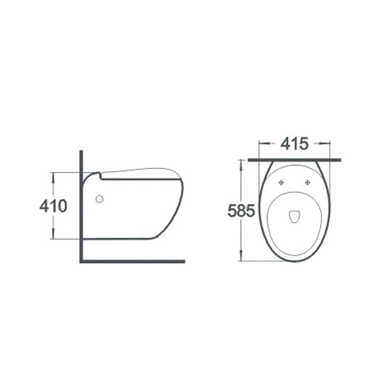 UK Design Sanitary Ware Black Wall Mounted Egg Pod Toilet Seat