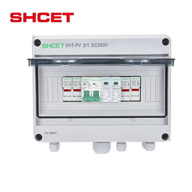 SHCET factory direct price PV 1000VDC solar combiner box 2 in 1 out HA PV box from SHCET