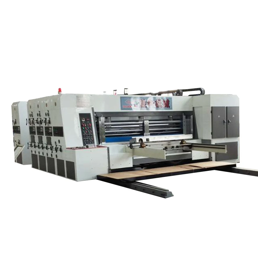 automatic corrugated cardboard carton box 3 color flexo printing die cutting machine