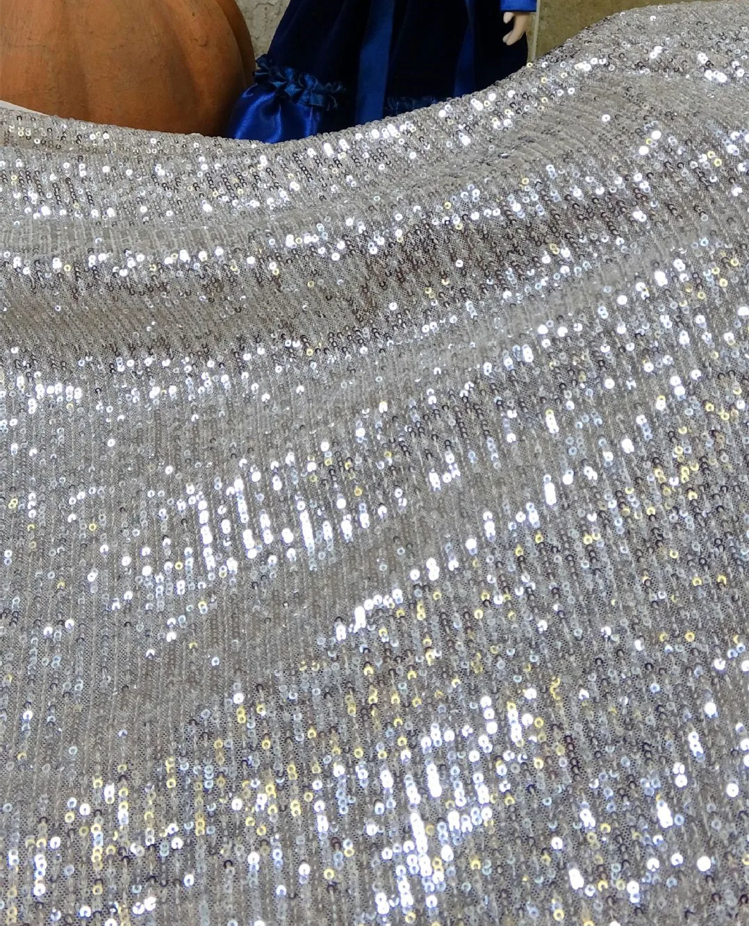 Glitter Tulle Fabric Blingbling Nylon Tulle Beaded Sequin for high-end Fashion wedding dress and skirt