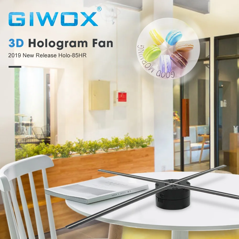 Giwox 85HR 3d голографическая 1080P розничная реклама Голографическая голограмма прозрачный