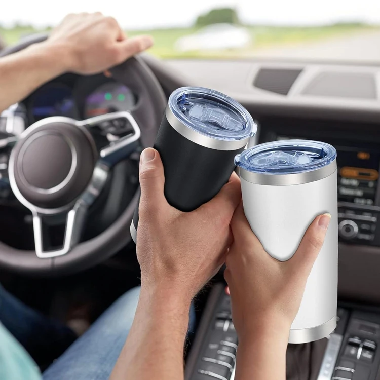 2024 Hot Selling Product 20oz Custom Logo Powder Coated Double Wall Tumblers Insulated Travel Coffee Mug Cup With Lid