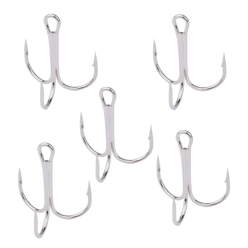 TOPIND 35647 50 Pcs/Bag Black Wholesale Supplier Best Quality Durable Barbed Tawny Silver Treble Fishing Hooks